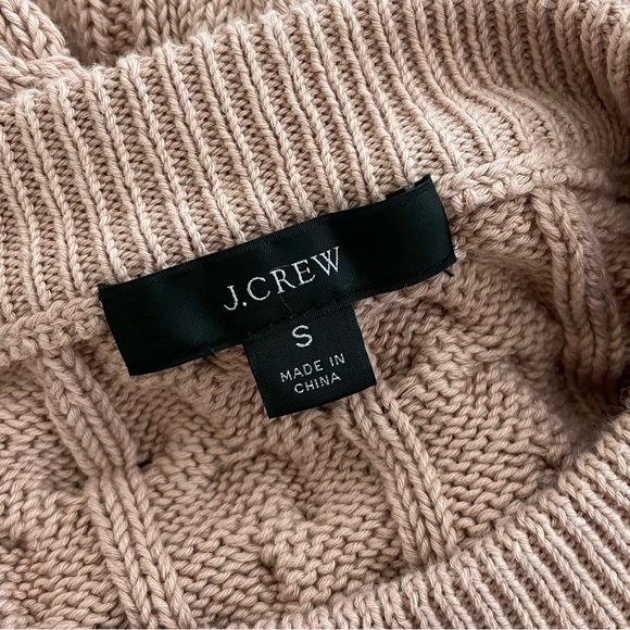J. Crew Pink Chunky Cable Knit Balloon Sleeve Sweater Size S - Picture 6 of 7